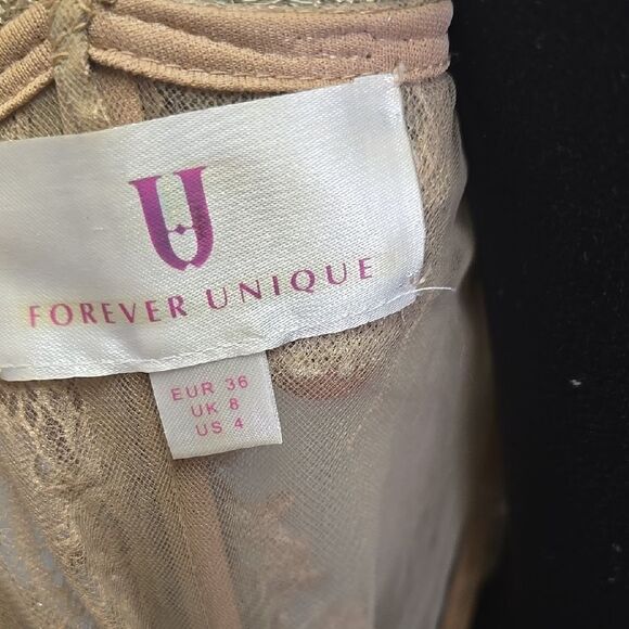 Forever Unique Formal Mermaid Gown Sweetheart Ceveage Lace And Rhinestones 4 - Picture 2 of 8